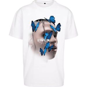 Mister Tee Le Papillon T-shirt, oversized, voor heren, Wit