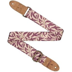CASCHA Veganistische ukelele riem, mauve bladeren, verstelbare en comfortabele ukelele riem gemaakt van milieuvriendelijke materialen, duurzaam en elegant, past bij