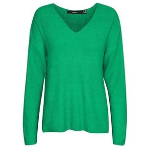 Vero Moda Vmcrewlefile Ls damesblouse met V-hals, Groen