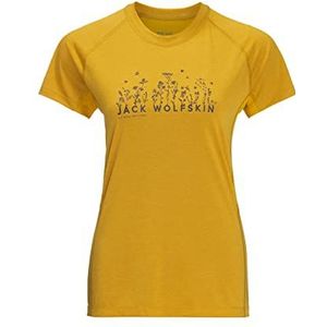 Jack Wolfskin Morobbia T-shirt voor dames, Gouden specerijen