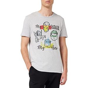 Marvel T-shirt, heren, grijs melange, XL, Grijs Melange