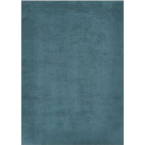 andiamo San Paolo Modern hoogpolig tapijt woonkamer slaapkamer 100% polyester poolhoogte ca. 27 mm geschikt voor vloerverwarming 130 x 190 cm petrol blauw
