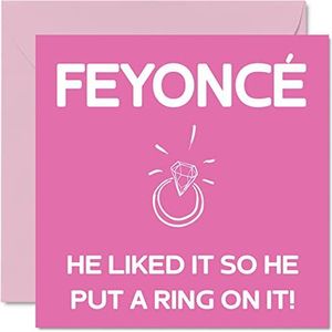 Feyonce Put A Ring On It, Grappige verlovingskaarten voor koppels, wenskaart, verlovingsgeschenken, grappig, wenskaart, 145 mm x 145 mm