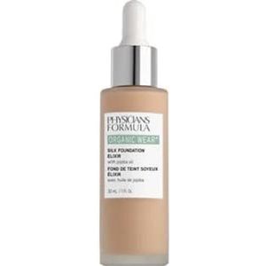 Physicians Formula Organic Wear Silk Foundation Elixir, organische foundation, ultra-vloeibaar, licht, met jojoba-olie en aloë vera, lichte tot medium tint