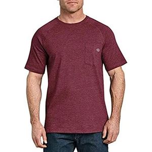 Dickies T-shirt met korte mouwen, herenoverhemd, Bordeaux gemêleerd