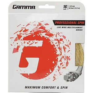 Gamma Corde de tennis professionnelle Spin 16 (1,32 mm) 12,2 m - Naturel, S