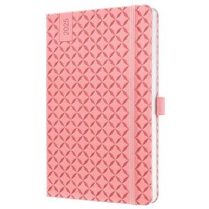 SIGEL J5111 Jolie Agenda semainier 2025, env. A5, rose, couverture rigide, élastique, passant pour stylo, poche plaquée, 174 pages, en papier durable, agenda