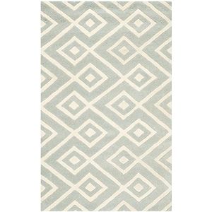 Safavieh Chatham Collection CHT742 tapijt, rechthoekig, handgetuft, 91 x 152 cm, grijs/ivoor