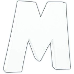 Décopatch - Ref AC742C - Alfabet van papier-maché - Kleine letter ""M"" - Plezier om te decoreren met decopatch-papier, lijm en lak, 1,5 x 10,5 x 12 cm - Wit