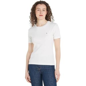 Tommy Hilfiger Nieuw Cody Slim Crop Mock-nk Gebreide tops S/S Vrouw, ECRU