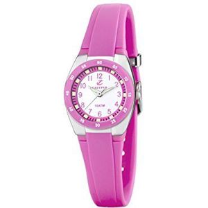 Calypso - K6043/C – meisjeshorloge – analoog kwartshorloge – armband van roze – waterdicht 100 m, wit/roze, riem, Wit/Roze, Riem