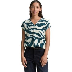TOM TAILOR 1046216 Damesblouse, 38068 - Abstract blauwgroen zebra print, 38