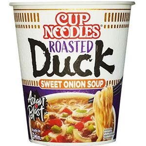 Nissin Cup Noodles – Roasted Duck instant pasta, Japanse stijl met eendenvlees en groenten, snel bereid in de beker, Aziatische maaltijd, 8 x 65 g