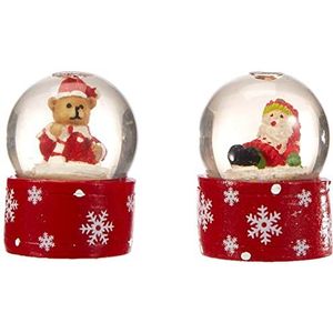 Dekohelden24 2 stuks mini kerstman sneeuwbol afmetingen (H x B x D): ca. 5 x 3,5 cm, diameter 3,5 cm.