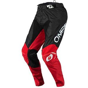 O'NEAL Mayhem Hexx broek voor motorfiets, lichte, ademende en duurzame stoffen, biedt veel bewegingsvrijheid, atletische pasvorm, voor volwassenen, zwart/rood, maat 40/56