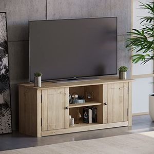 Vida Designs Panama TV-kast met flatscreen, 2 deuren, 1 plank, grenen naturel