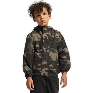 Brandit Kids windjack zomer jas met rits aan de voorkant verschillende kleuren (camouflage) maten 122 tot 176, Donker camouflagepatroon