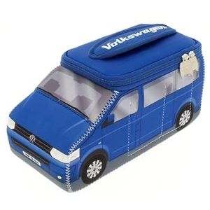 BRISA VW Collection - Volkswagen Combi Bus T5 Camper Van 3D make-up tas van neopreen toilettas reisetui universele lunchbox (blauw), Blauw, Make-uptas van neopreen