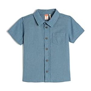 Koton Babyboys Linen Blend T-shirt à manches courtes et poche simple, Marine (720), 9-12 Monate