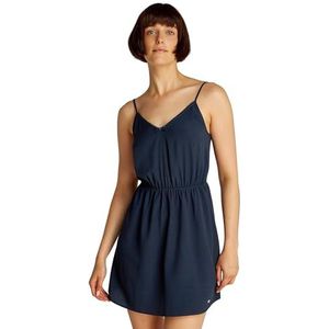 Tommy Jeans Uitlopende jurk met bandjes voor dames - Blauw - Maat M, Donkermarineblauw, M, Donker Navy Blauw, M