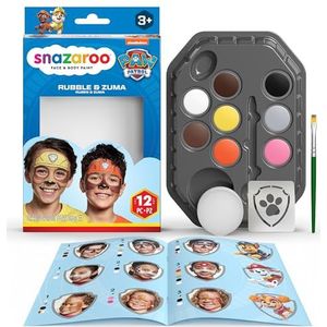 Snazaroo - Paw Patrol Make-up Set - Rubble & Zuma - 8 Watergedragen Kleuren