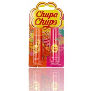 Chupa Chups Lippenbalsem, oranje en aardbeien, 2 stuks