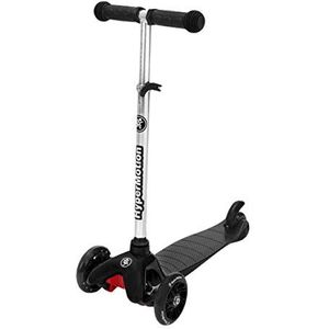 HyperMotion, Driewieler Balance Scooter voor kinderen 3-5 jaar, scooter met led-wielen voor jongeren, step, driewieler met in hoogte verstelbaar stuur, voor meisjes en jongens, zwart