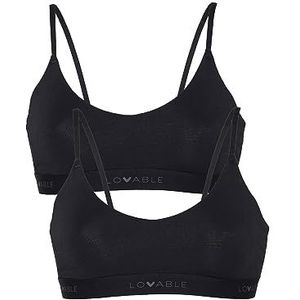 Lovable Originele korte tops met logo damesbeha (2 stuks), zwart.