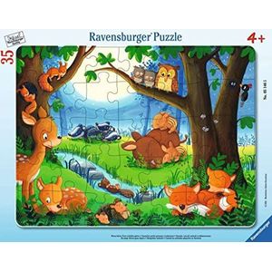 Ravensburger Kinderpuzzel - 05146 Als kleine dieren gaan slapen - Frame-puzzel voor kinderen vanaf 3 jaar, met 35 delen