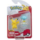 Pokémon Gen IX – set van 2 figuren Battle Figure Pack Pikachu & Coiffeton, 5 cm