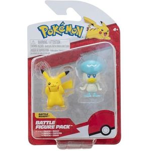 Pokémon Gen IX – set van 2 figuren Battle Figure Pack Pikachu & Coiffeton, 5 cm
