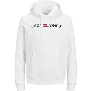 JACK & JONES 12137054 capuchontrui met logo, Wit