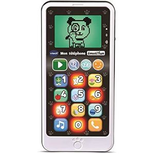 VTECH - EMOTI'FUN telefoon zwart & wit, elektronisch educatief speelgoed, 80-603785, meerkleurig – versie FR