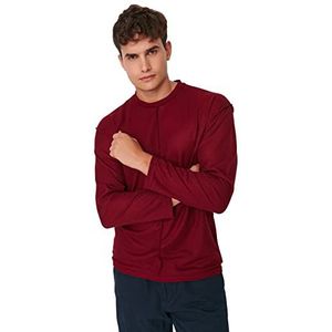 Trendyol Homme Vêtements Hommes Regular Basic Crew Neck Knit T-Shirt, bordeaux, L