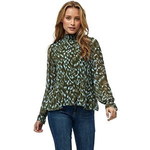 Minus Eria damesblouse 3797p Ivy Green Print, 38, 3797p Ivy Green Print