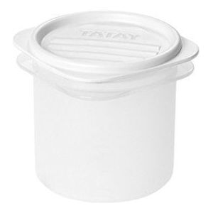 TATAY Vershouddoos, luchtdicht, 0,3 l, inhoud: flexibel drukdeksel, BPA-vrij, magnetronbestendig, vaatwasmachinebestendig, wit, afmetingen: 8,7 x 8,7 x 8,5 cm