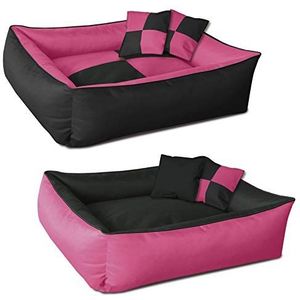 BedDog® Max Quattro 2-in-1, roze/zwart, XXL ca. 120 x 85 cm, mand, hondenbed, hondenkussen