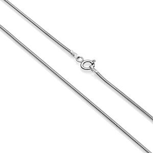 Aka Gioielli® - Slangenketting 1,4 mm van fijn 925 sterling zilver - damesketting lengte: 45 50 60 70 80 90 cm, Metaal, Geen edelsteen