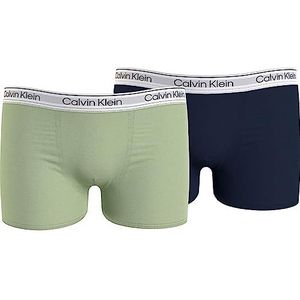 Calvin Klein 2pk Trunk 449 boxershorts voor jongens (1 stuk), Dustylime/Navyiris