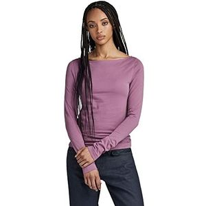 G-STAR RAW Boat Slim T-shirt met lange mouwen, voor dames, paars (Grapeade D266-d611), M, paars (Grapeade D266-d611)