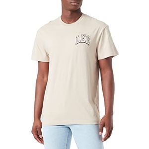 Lee T-shirt Varsity pour homme, Beige, XL