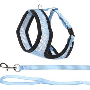 Flamingo Kattenharnas met riem, blauw, 32 cm, 36-48 cm, 110 cm, 10 mm