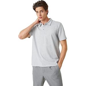 Koton Polo basique à manches courtes boutonné pour homme, Gris (024), L