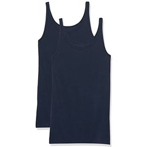 Amazon Essentials Lot de 2 débardeurs à fines bretelles pour femme, coupe ajustée, bleu marine, taille XS