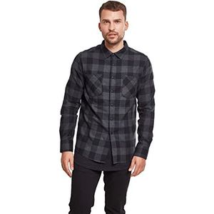 Urban Classics Checked Flanell Shirt heren hemd,, Blk/Cha, 4XL