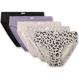 Sanetta Lot de 5 slips pour fille - Blanc cassé - Culottes de qualité supérieure et durables pour filles - En mélange de coton - Contenu : lot de 5 sous-vêtements pour fille, beige, 140