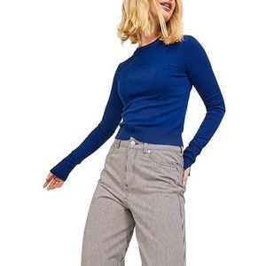 Jack & Jones Jjxx Jxvalentina LS Soft Cropped CN Knit Pull, Blu-Sodalite Blue, XS Femme, Bleu - Sodalite Blue, XS