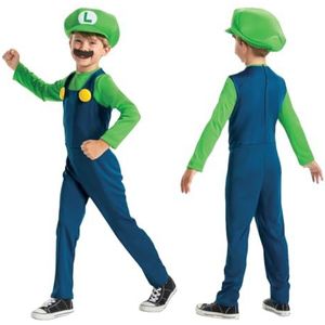 Disguise Officieel Nintendo-kostuum Luigi kinderen, kostuum voor jongens, Super Mario, carnaval, mardi gras, verjaardag, feest, Kerstmis, M