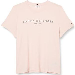 Tommy Hilfiger Reg Corp Logo C-nk Ss S/S Dames gebreide tops, Fancy roze