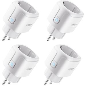 UPXNBOR 4 stuks 16 A wifi smart stopcontact met stroommeting, werkt met Alexa, Google Home, timer en app, externe toegang, geen hub nodig, slechts 2,4 GHz
